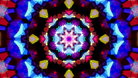 Colorful Stained Glass Kaleidoscope Loop 4K 05