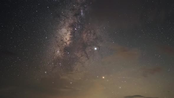 The Milky Way is falling out of the sky. In the period before the moon rises