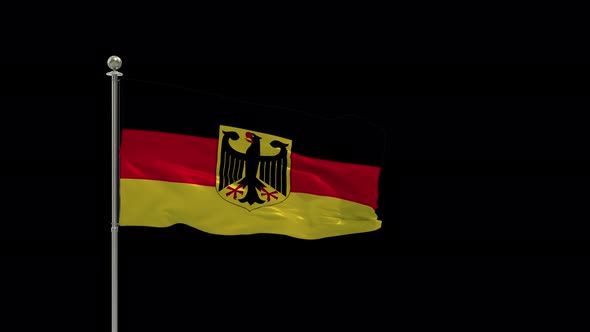 Germany Looping Of The Waving Flag Pole With Alpha alt