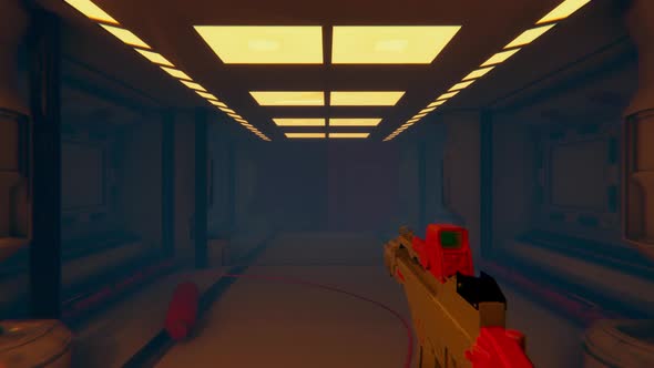 Sci Fi Gaming Mock Up of First Person Shooter alt