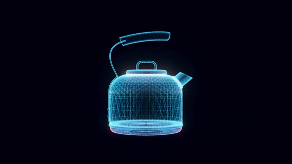 portable electric kettle hologram Rotating 4k