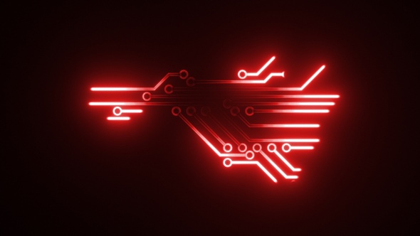 Red Circuits Background