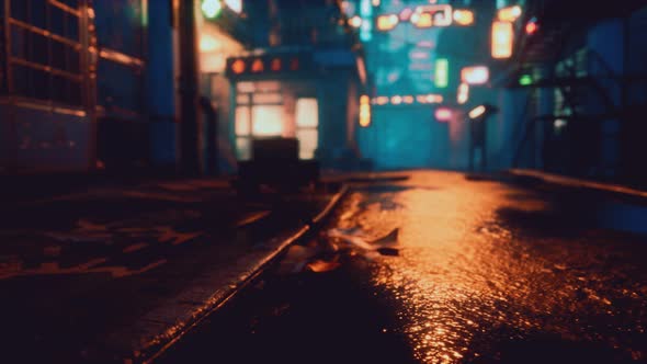 Bokeh Lights on Night Street in Asia