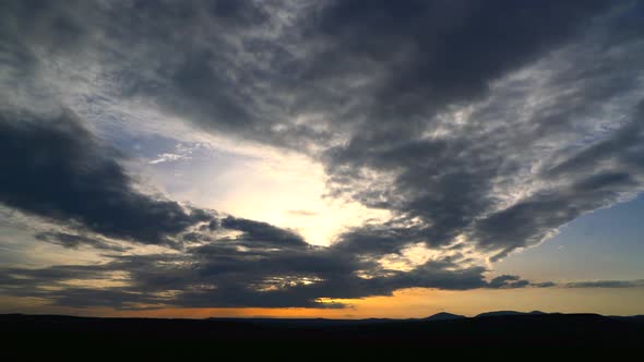 Cloudy Afternoon Sky Before Sunset