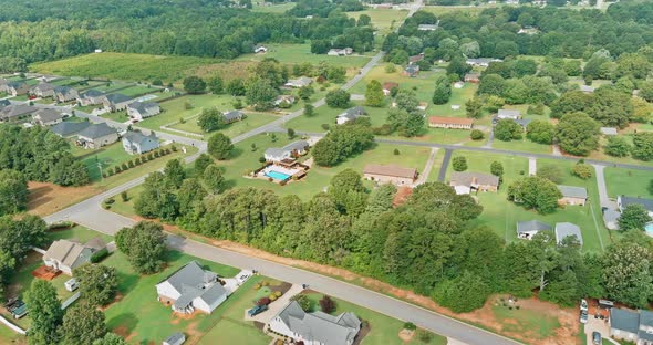 Aerial View the Residential Area Beautiful Suburb of Urban Rooftops Summer Landscape in Boiling