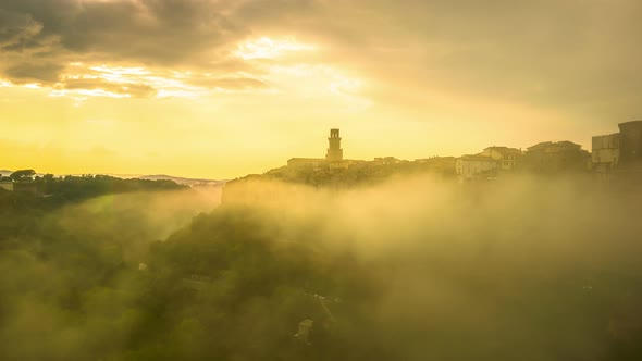 Time Lapse of Pitigliano Old Town in Italy