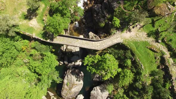 Rocky Bridge in Nature Top View