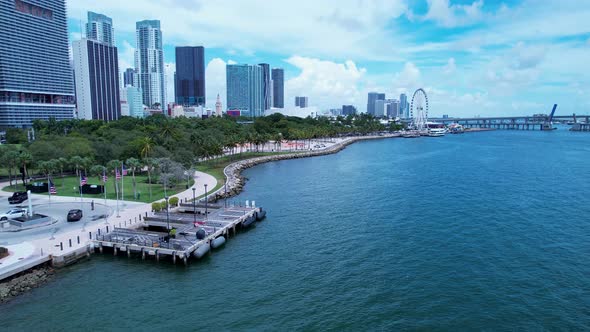 Cityscape Miami Florida United States. Touristic landmark of city.