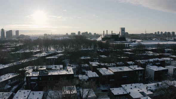 4K winter City buildings Houses Drone Landscape sequence_002