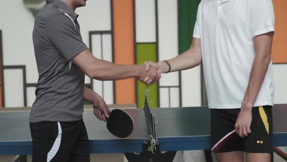 Handshake of Table Tennis Players