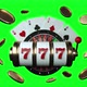 Gambling Concept, Slot Machine, Roulette Wheel And Four Aces WIth Golden Coins - Green Screen 3D - VideoHive Item for Sale