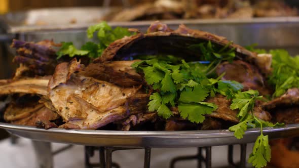 Fried Ribs on Plate