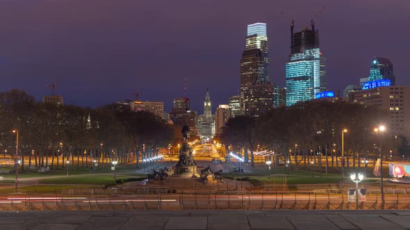 Philadelphia, Pennsylvania, USA Overlooking Benjamin Franklin Parkway