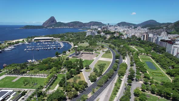 Panoramic view of downtown Rio de Janeiro Brazil at sunny day