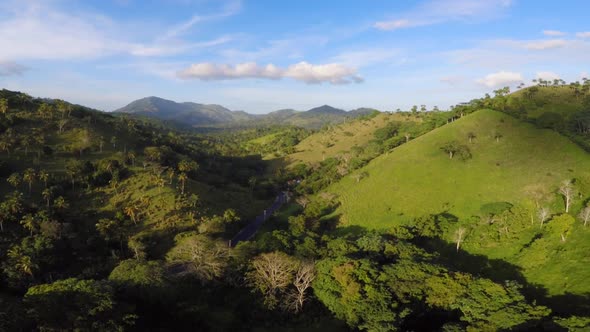 Summer sunset in Mountains Dominican republic Punta Cana