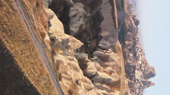 Vertical Video Cappadocia Landscape Aerial View