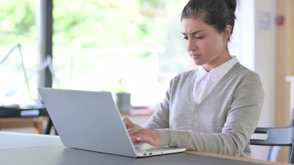 Indian Woman with Laptop Screaming, Shouting 