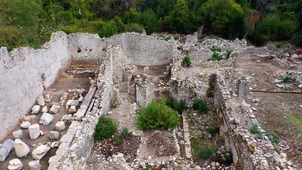 Aerial View of Ancient Stone Ruins