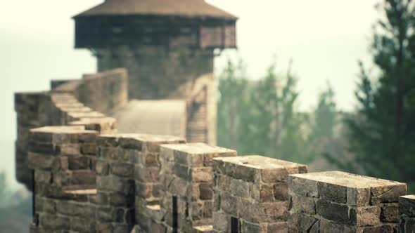 Old Castle Walls at the Sunset