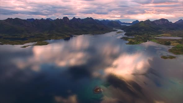 Scenic aerial of Vesteralen in Norway