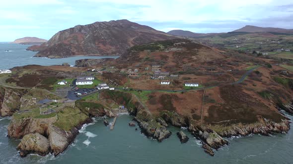 Aerial View Fort Dunree Lighthouse Inishowen Peninsula  County Donegal Ireland