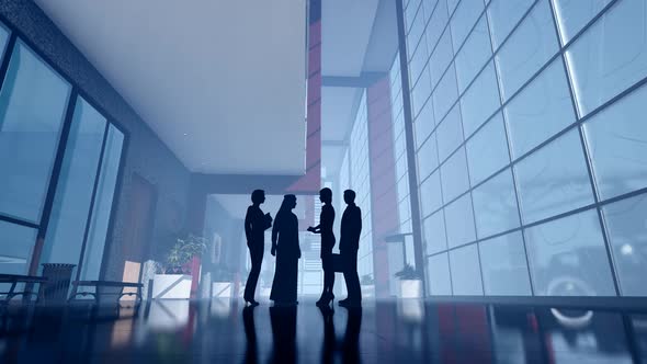 Arab Business People Talking in Plaza Hall alt