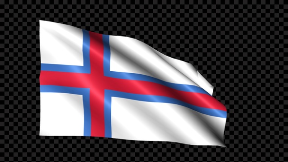 Faroe Islands Flag Blowing In The Wind