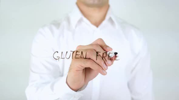 Gluten Free Businessman Writing on Glass