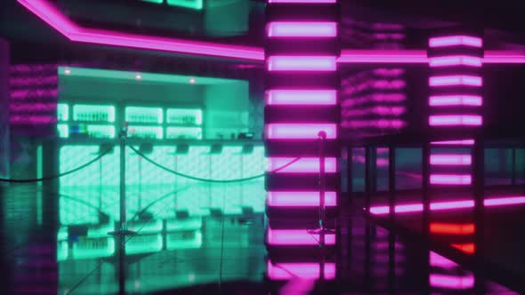 Empty Night Club with Neon Lights alt