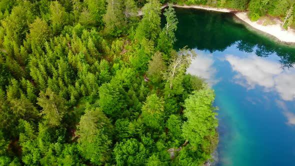 Beautiful Summer Landscape on the Lake Ödsee in the Mountains in Upper Austria Salzkammergut