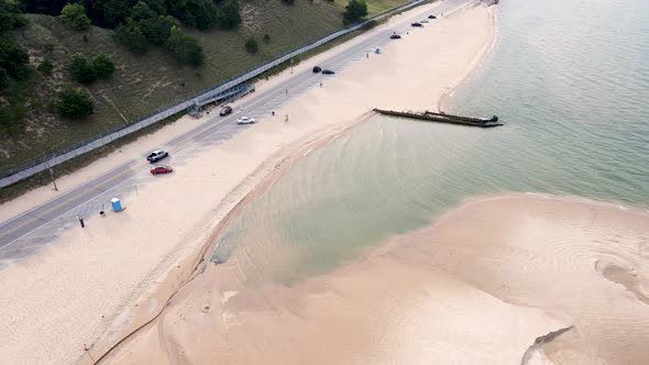 Tracking the shoreline of freshly dredged sand in 2022.