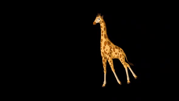 The big giraffe is coming alpha matte full shot alt