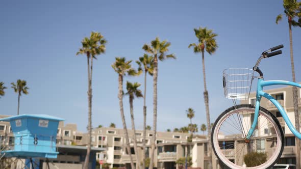 Bicycle Cruiser Bike By Ocean Beach California Coast USA