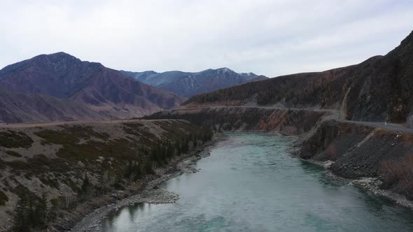 Mountain River Katun In The Altai Mountains 