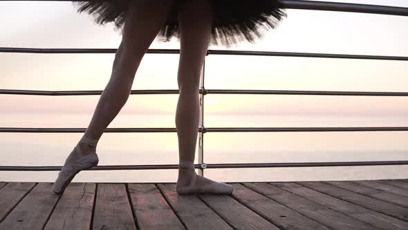 Close Up of a Beautiful Ballerina's Legs