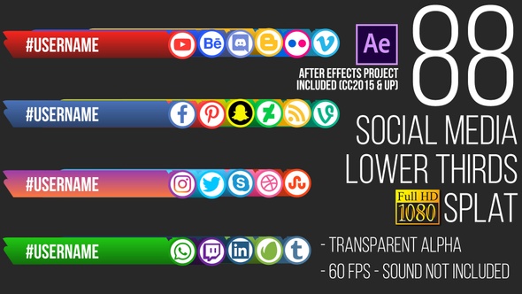Social Media Lower Thirds Splat FullHD (Video) alt