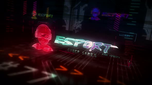 Esport cyber games club futuristic cyberpunk style