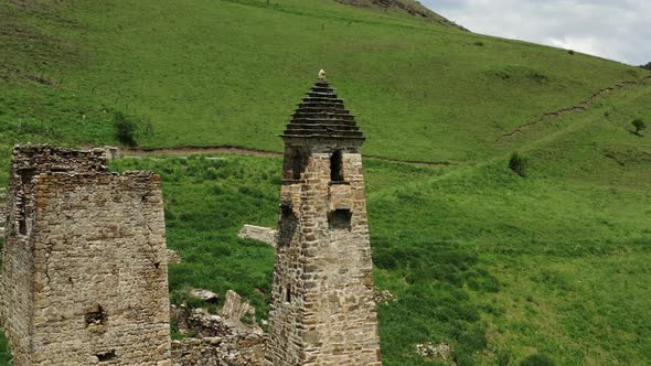 Medieval Tower Complex in Mountains