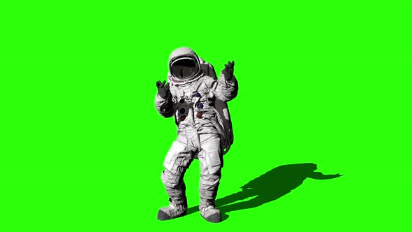 Astronaut on the Green Screen Doing Yo.