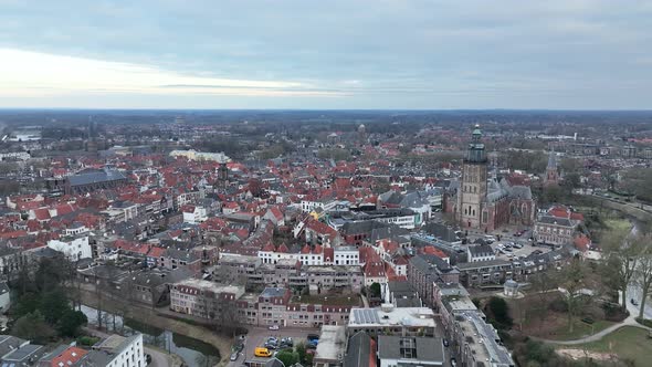 Aerial Urban City View of Zutphen in the Netherlands