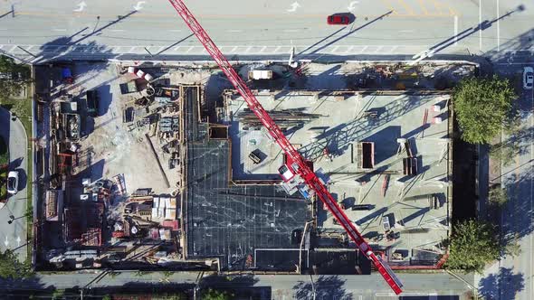 A cool video of a crane on a construction site.