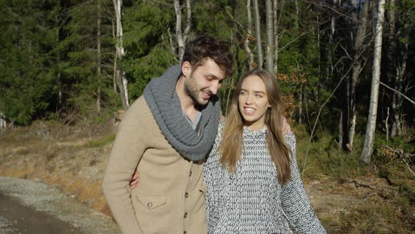 Young couple walking