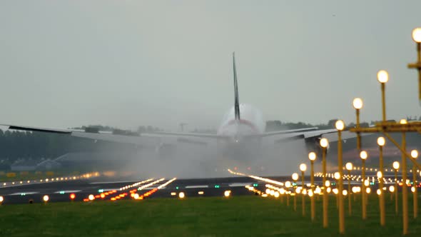 Wide Body Airplane Landing