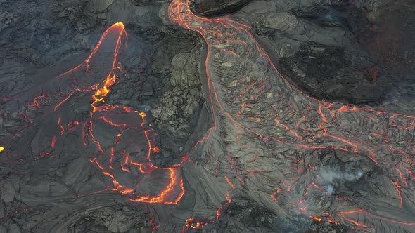 Fagradalsfjall volcano erupting in Iceland