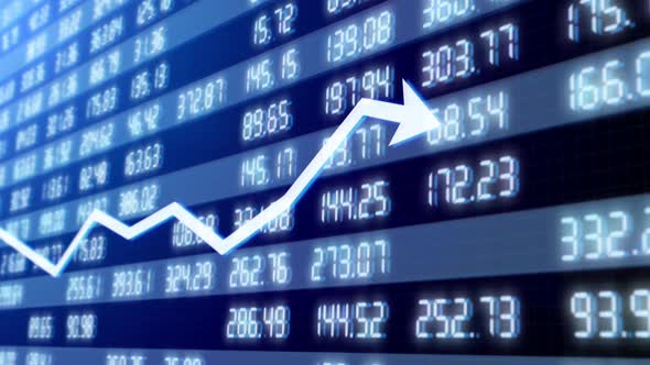 Curve of Growth and Decline of Securities Index Rates on Financial Stock Market alt