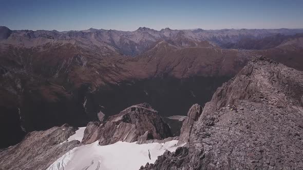 Aerial shot of Mt Brewster peak