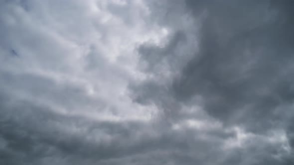 Clouds Move Smoothly in the Blue Sky. Timelapse