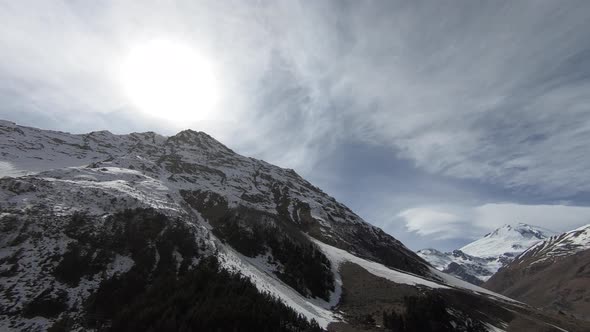 4 To the Timelapse Video of the Eastern Side of the Elbrus From the Gorge Irikchat in Early Spring