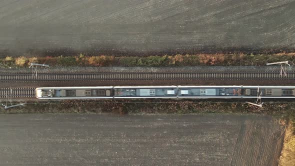 Two Trains Moving Towards Each Other Aerial View