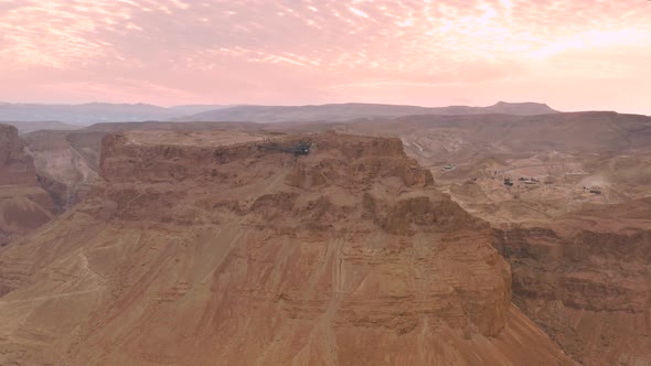 Aerial View of the Ruins of Massada Judean Desert